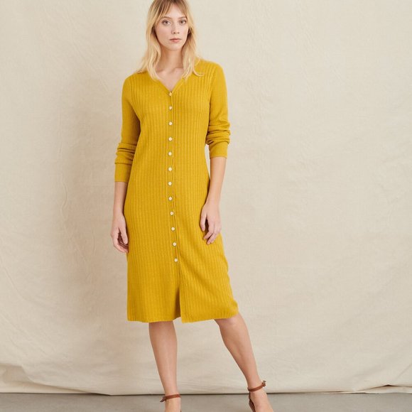 Alex Mill Dresses & Skirts - Alex Mill Finney Sweater Cardigan Dress in Yellow